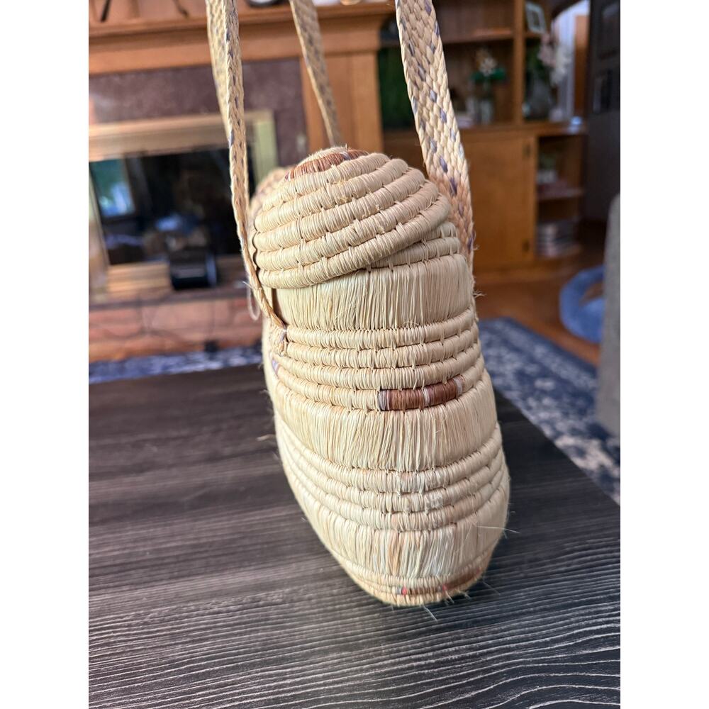 Vintage Raffia Large Structured Dropped Shoulder … - image 7